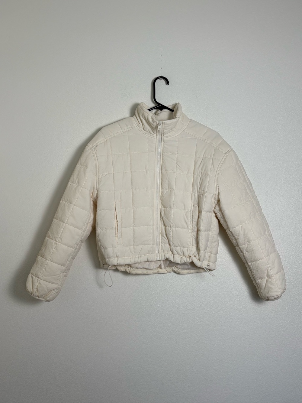 Love Tree Quilted Ultra Light Packable Jacket - Cream Size Medium